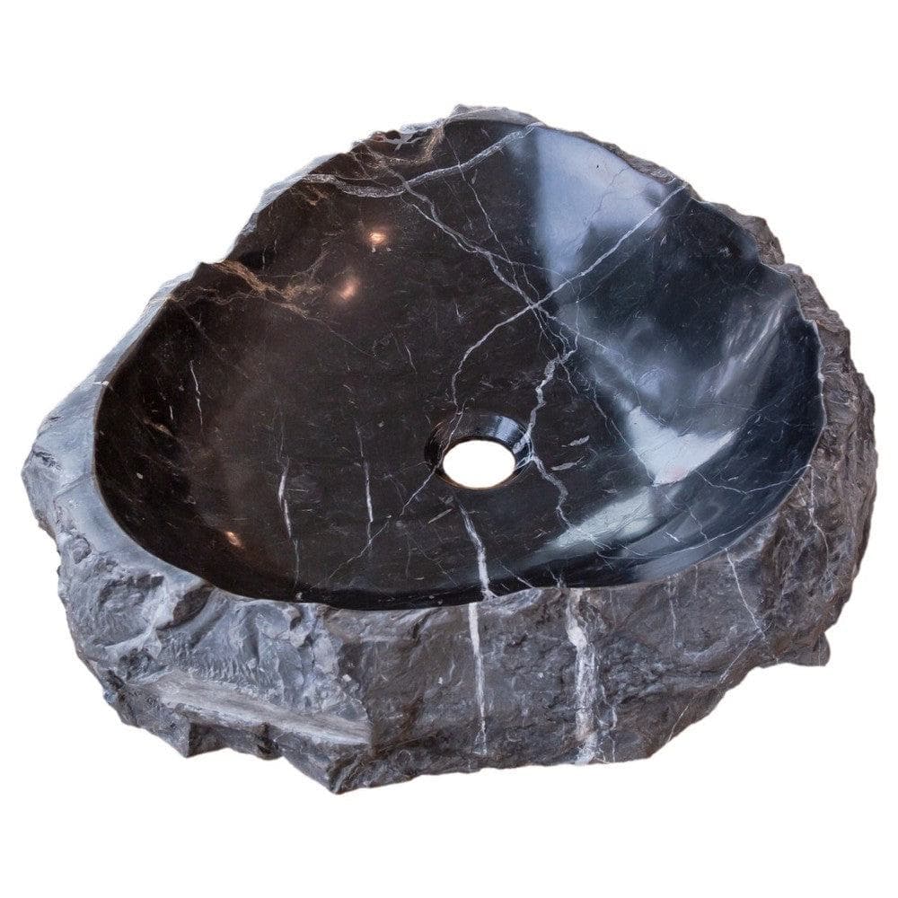 Black Turkish Marble Natural Stone Handcrafted Vessel Sink 17x17x5