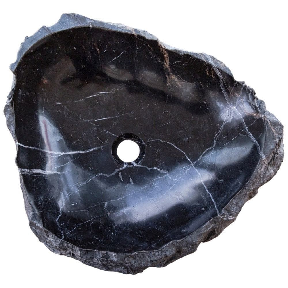 Black Turkish Marble Natural Stone Handcrafted Vessel Sink 17x17x5