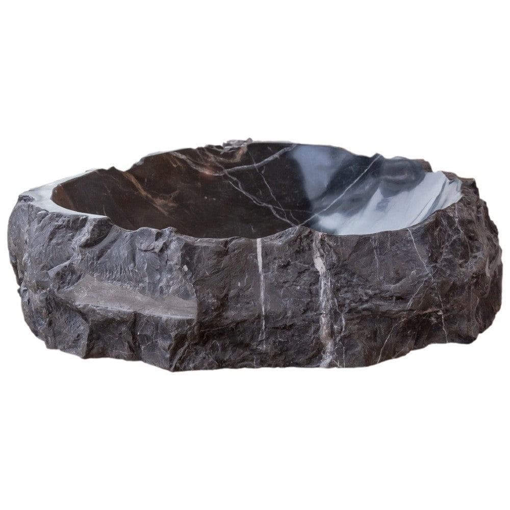 Black Turkish Marble Natural Stone Handcrafted Vessel Sink 17x17x5