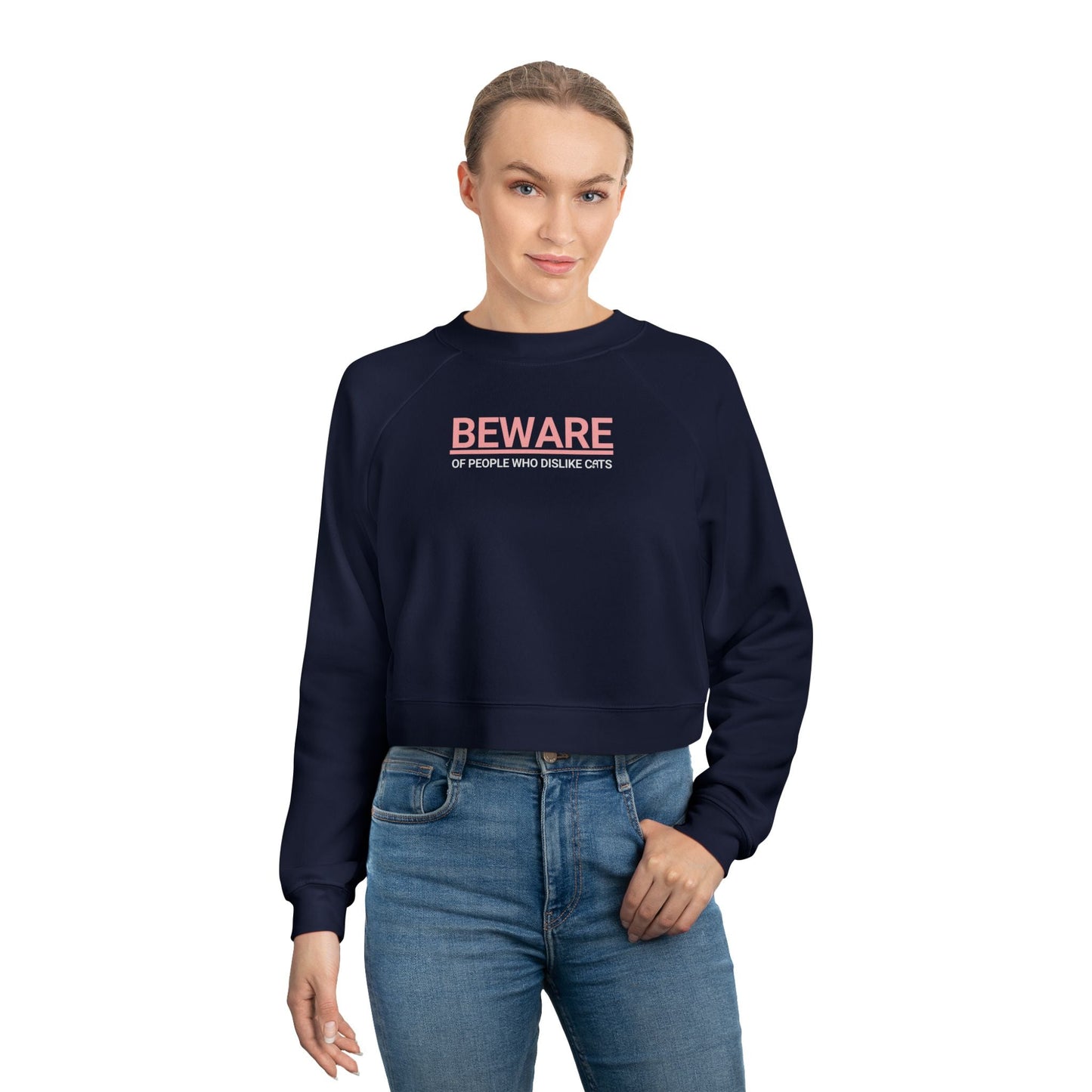 Beware of People Who Dislike Cats — Cropped Fleece Pullover