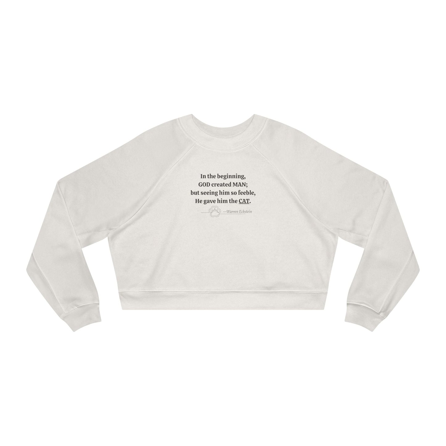 God Created Cats Trendy Cropped Fleece Pullover