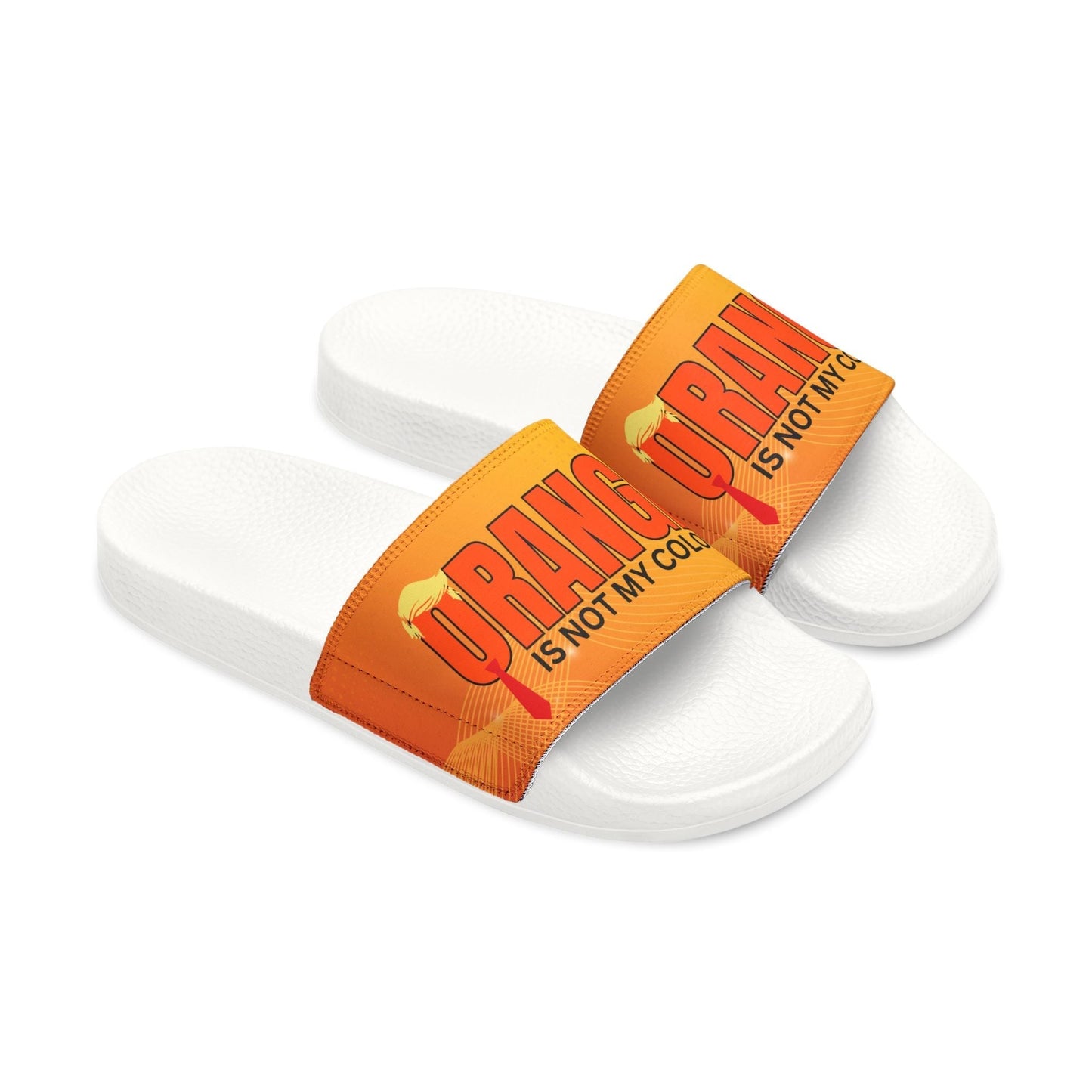 Orange Is Not My Color Sandals | Funny Men’s Slide Sandals