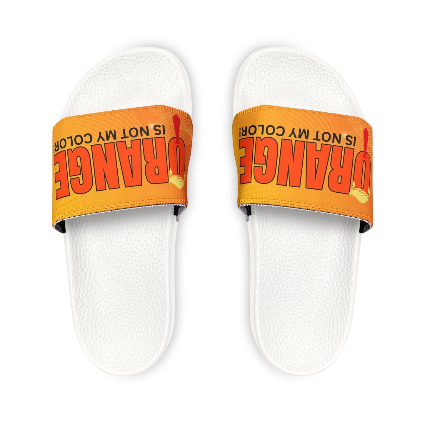 Orange Is Not My Color Sandals | Funny Men’s Slide Sandals