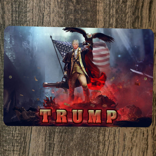 Gatling Gun 1776 Trump Donald USA MAGA 8x12 Metal Wall Sign