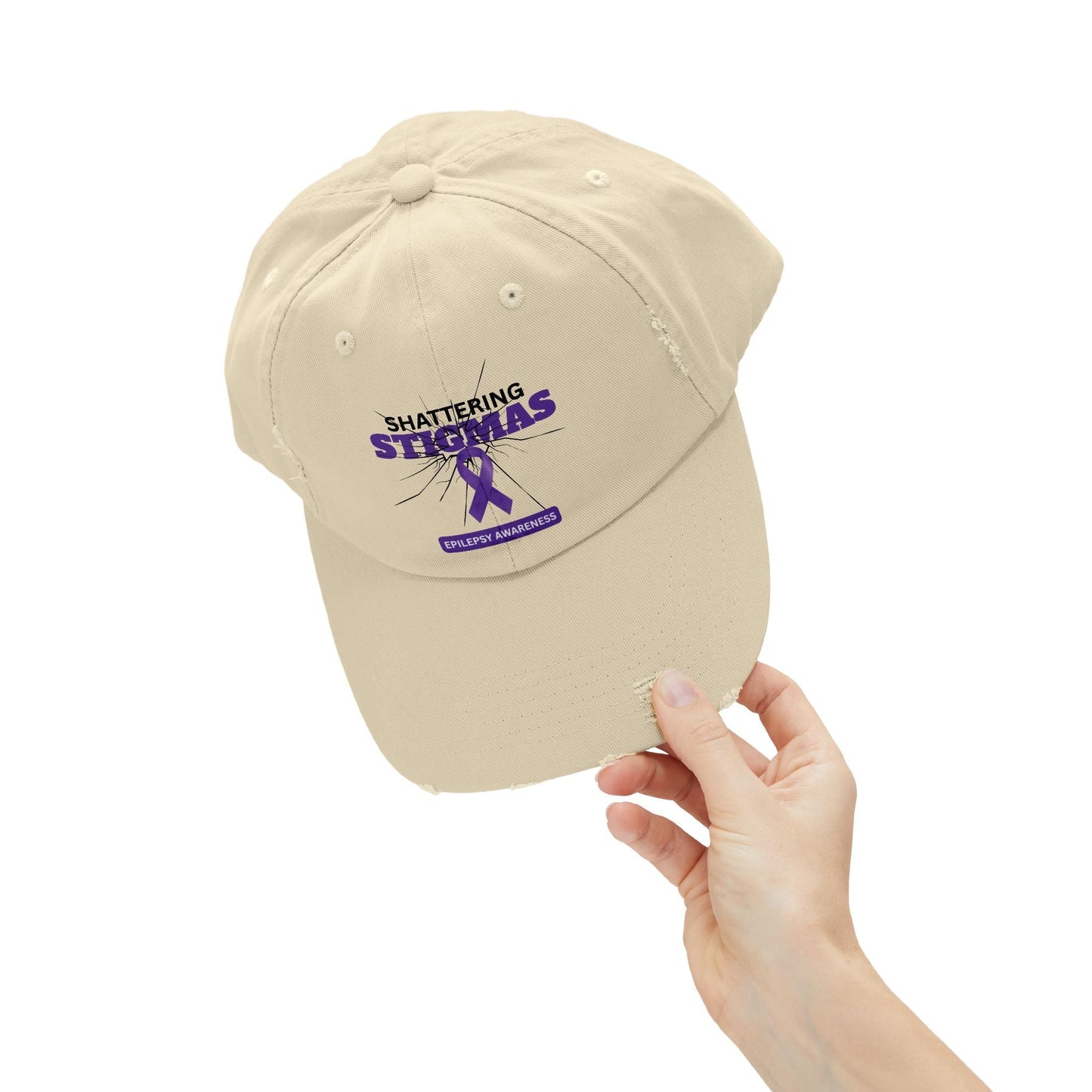 Unisex Distressed Cap - Shattering Stigmas for Epilepsy Awareness
