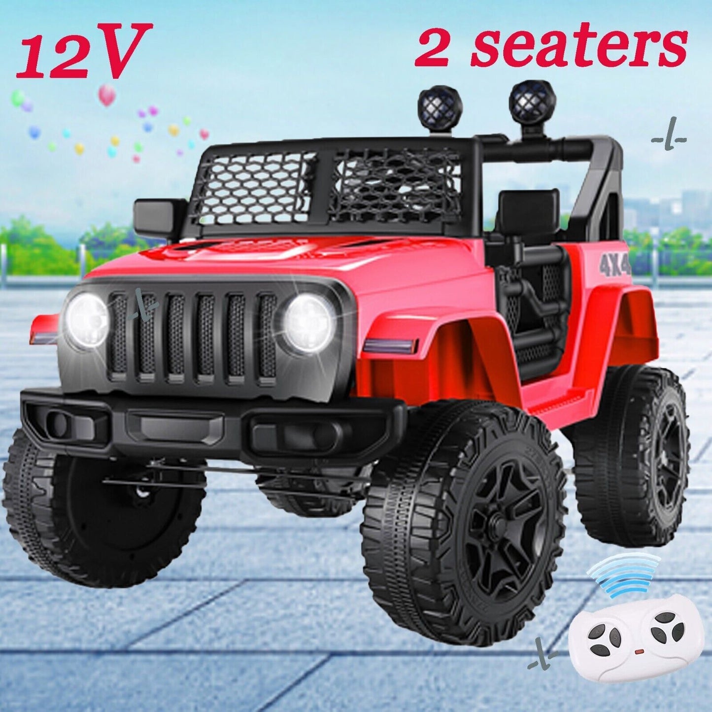 Electric Kids Ride-On Jeep Car with 12V/24V Power Wheels, Music, and Remote Control