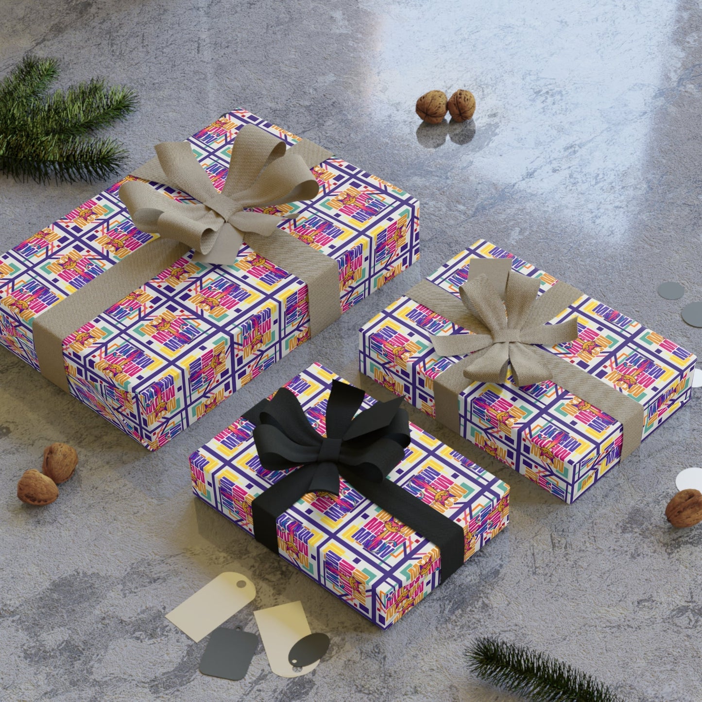 Vibrant Meow Meow Meow Gift Wrap for Every Occasion