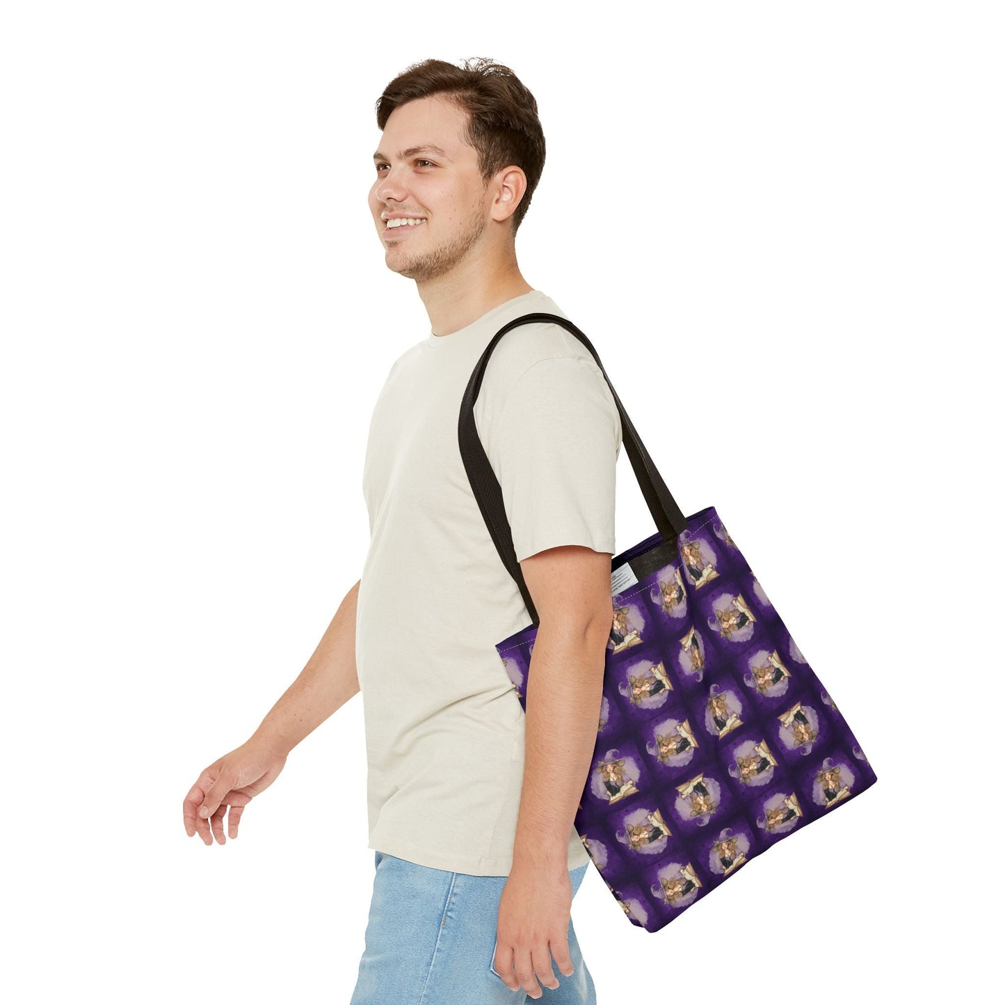 Vibrant Witchy Cat Lady Tote Bag
