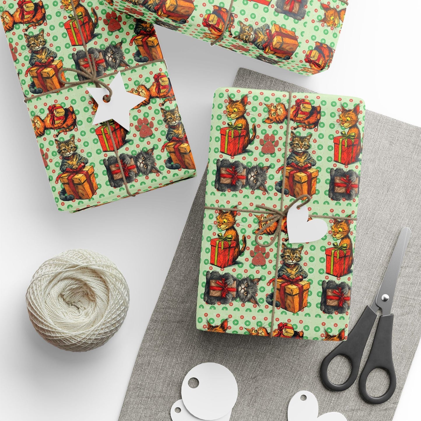 Vintage Cats Christmas Wrapping Paper