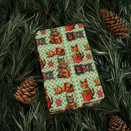 Vintage Cats Christmas Wrapping Paper