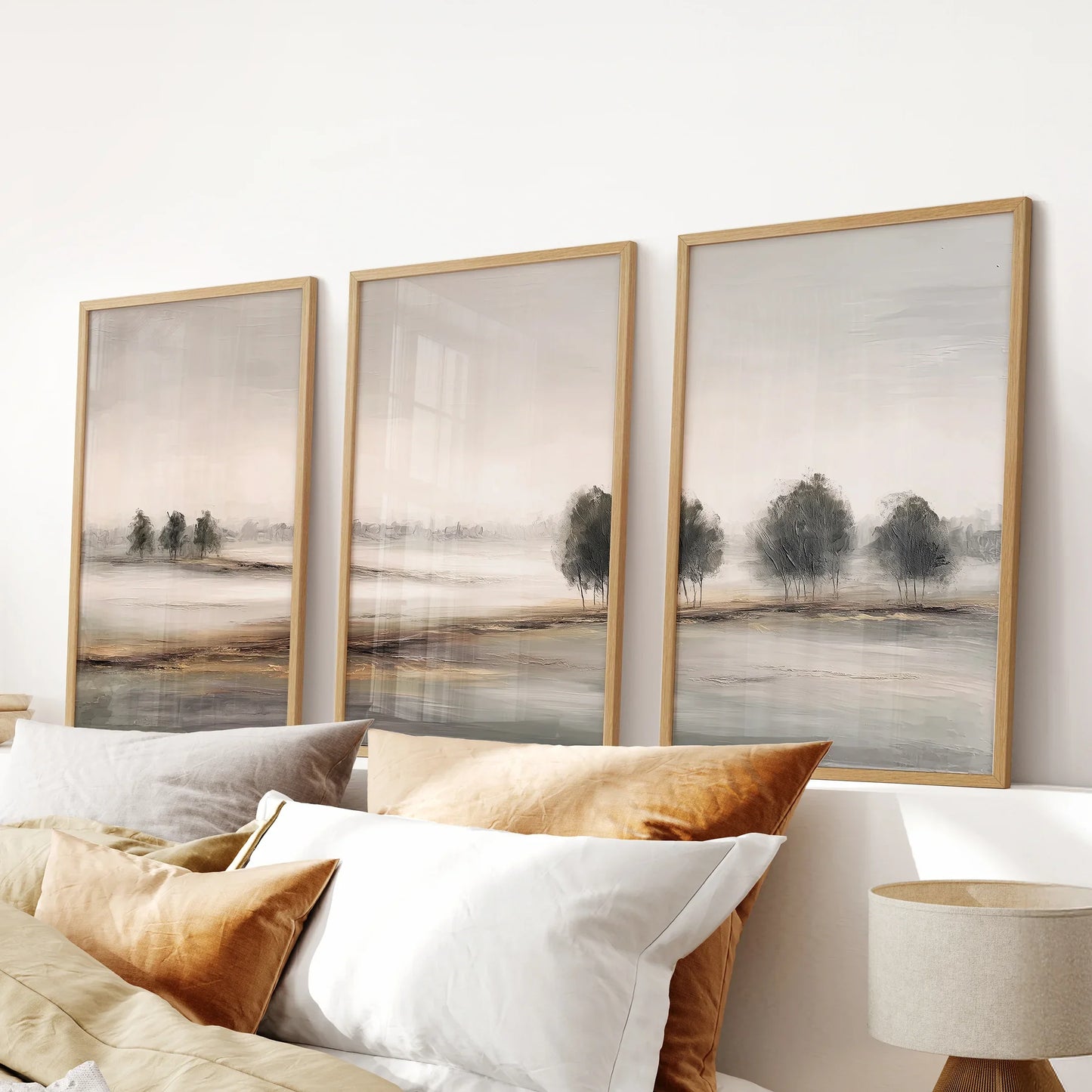 Scandinavian Autumn Landscape. Wall Art Set of 3 Prints