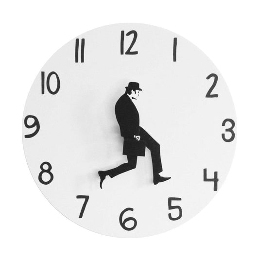 Wall Clock Silly Walk Wall Clock Comedy Creative Artwork Sweep Seconds Silent Funny Modern Silent Wall Watch Clock for Living Room Decor  Comedian Home Decor Novelty Wall Watch Funny Walking Silent Mute Clock