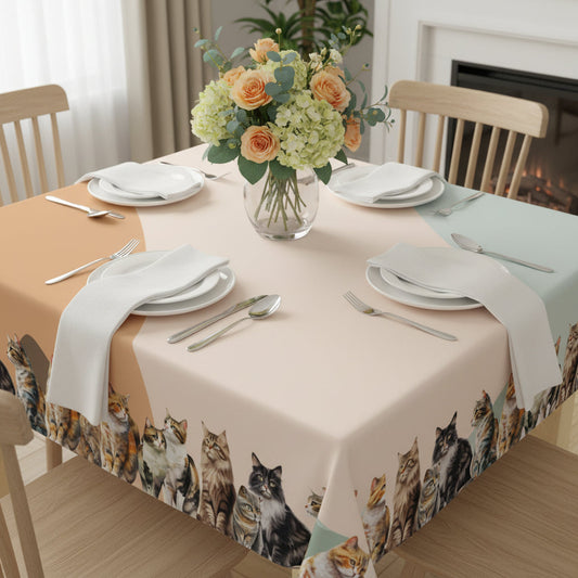 Watercolor Cat Lover's Tablecloth