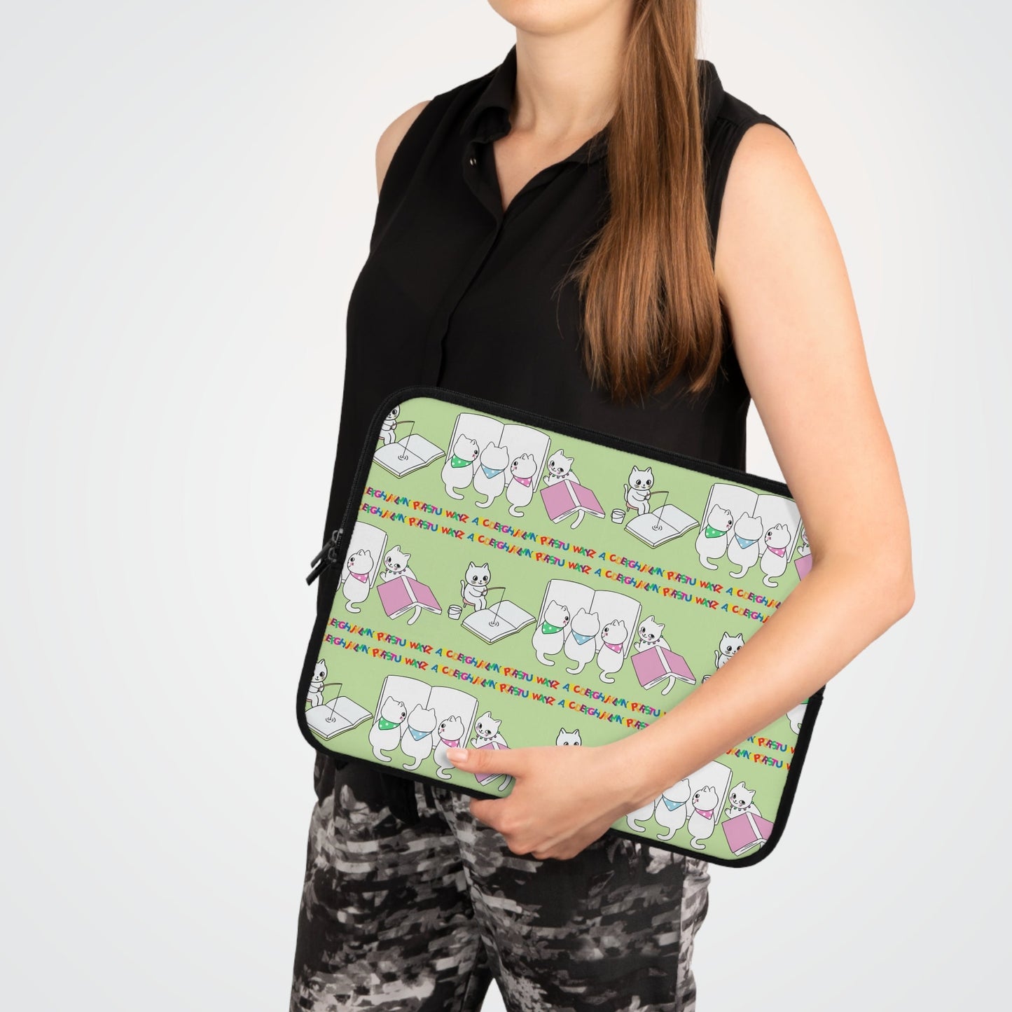 Whimsical Cat Laptop Sleeve