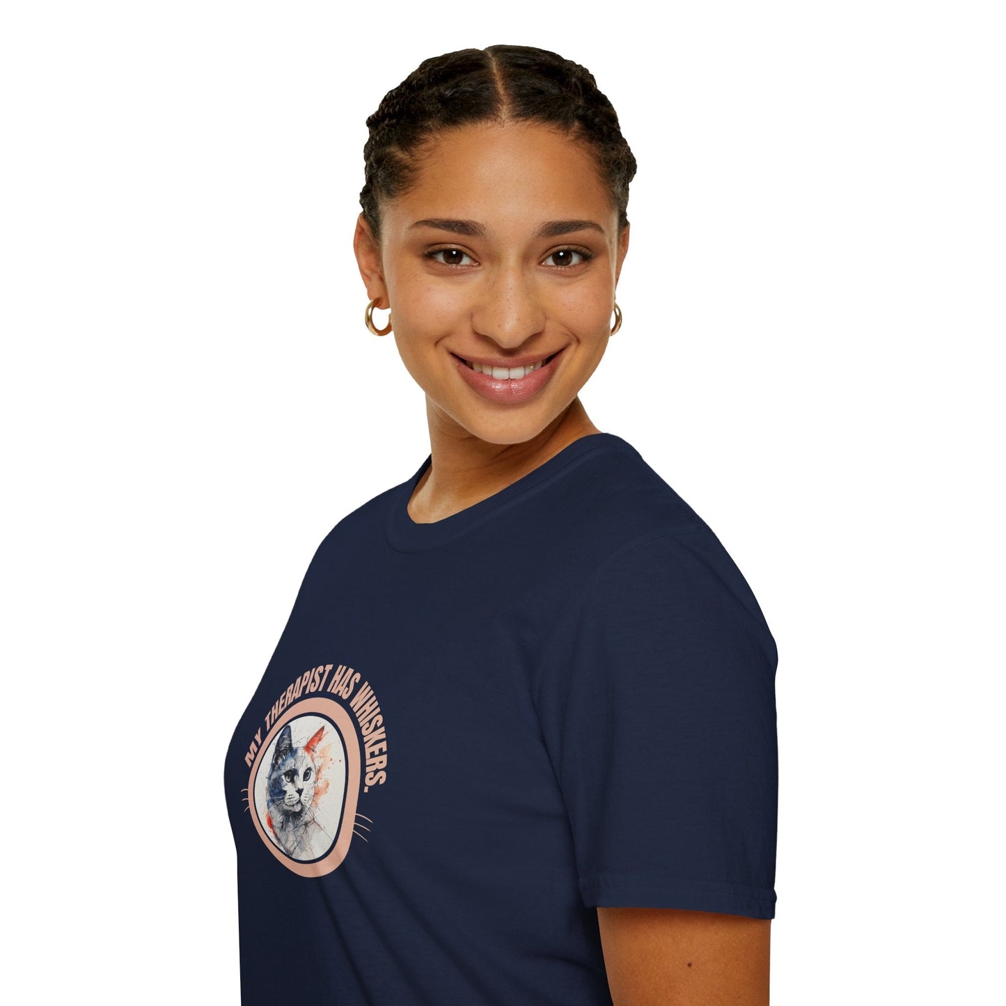Whimsical Cat Therapy Unisex T-Shirt for Comfort and Style