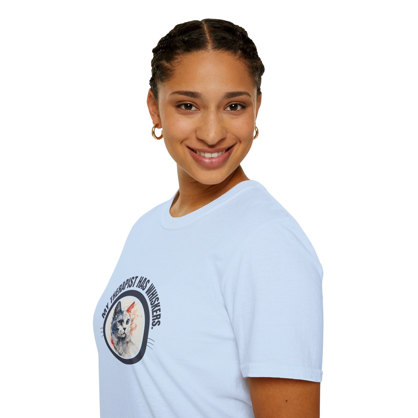 Whimsical Cat Therapy Unisex T-Shirt for Comfort and Style