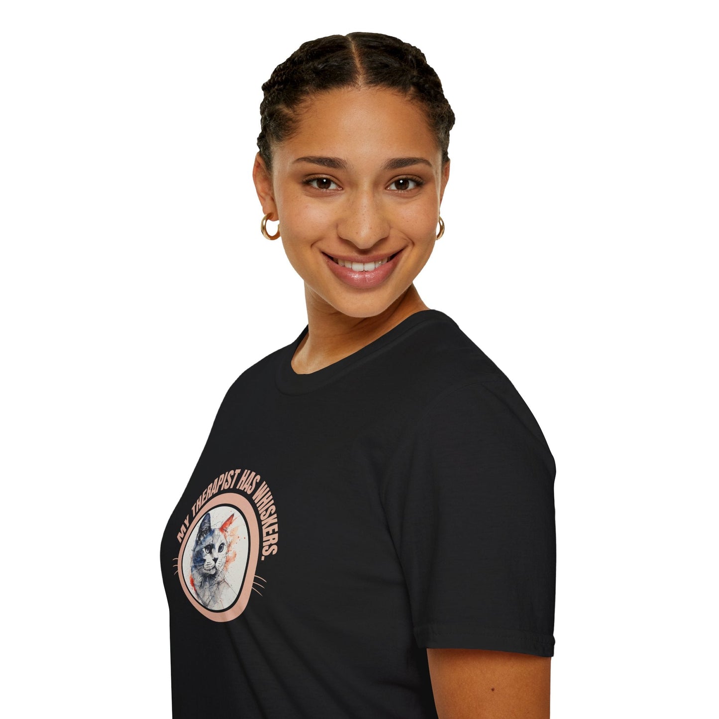 Whimsical Cat Therapy Unisex T-Shirt for Comfort and Style