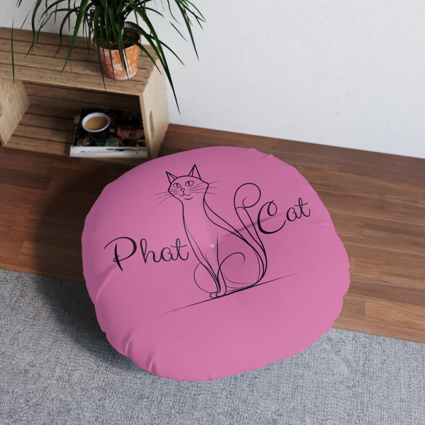 Whimsical Cat Tufted Floor Pillow