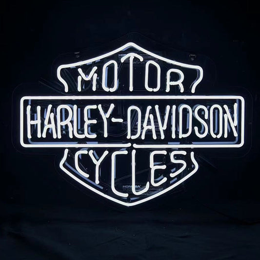 White Harley Davidson Motorcycle Neon Signs Light
