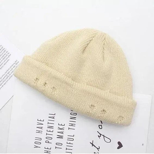 Winter Hat Women Knitted Fashion Warm Thick Hat Autumn Hip Hop Hole Beanies Unisex Basic Cap For Both Men Women Knitted Beanies Fashion Warm Hat