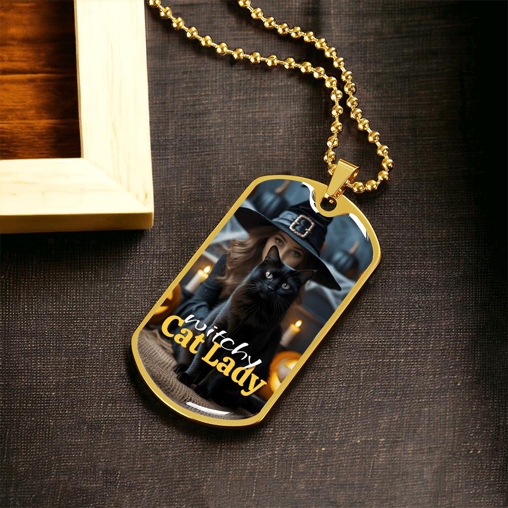 Witchy Cat Lady Pendant Necklace