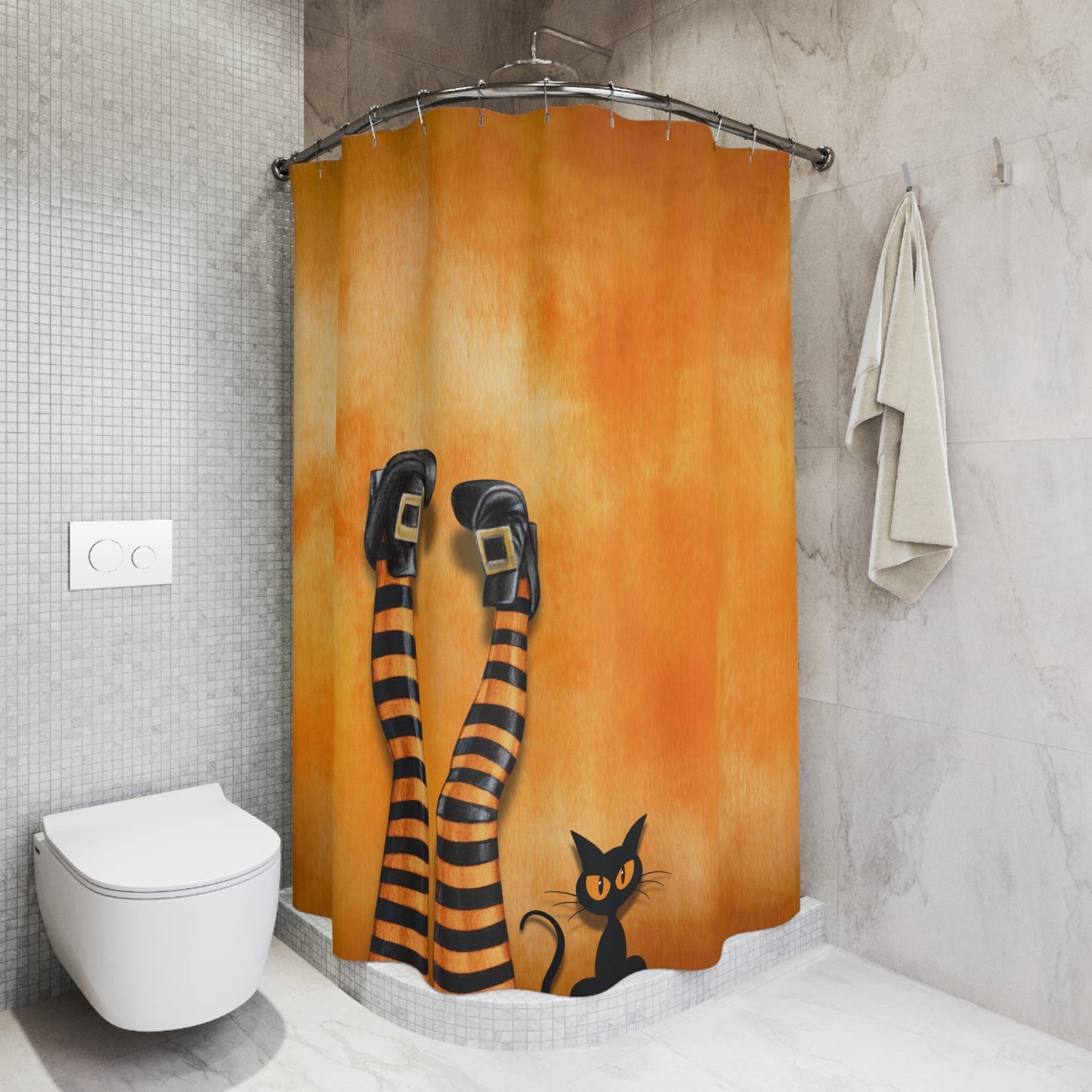Witchy Cat Lady Legs Shower Curtain