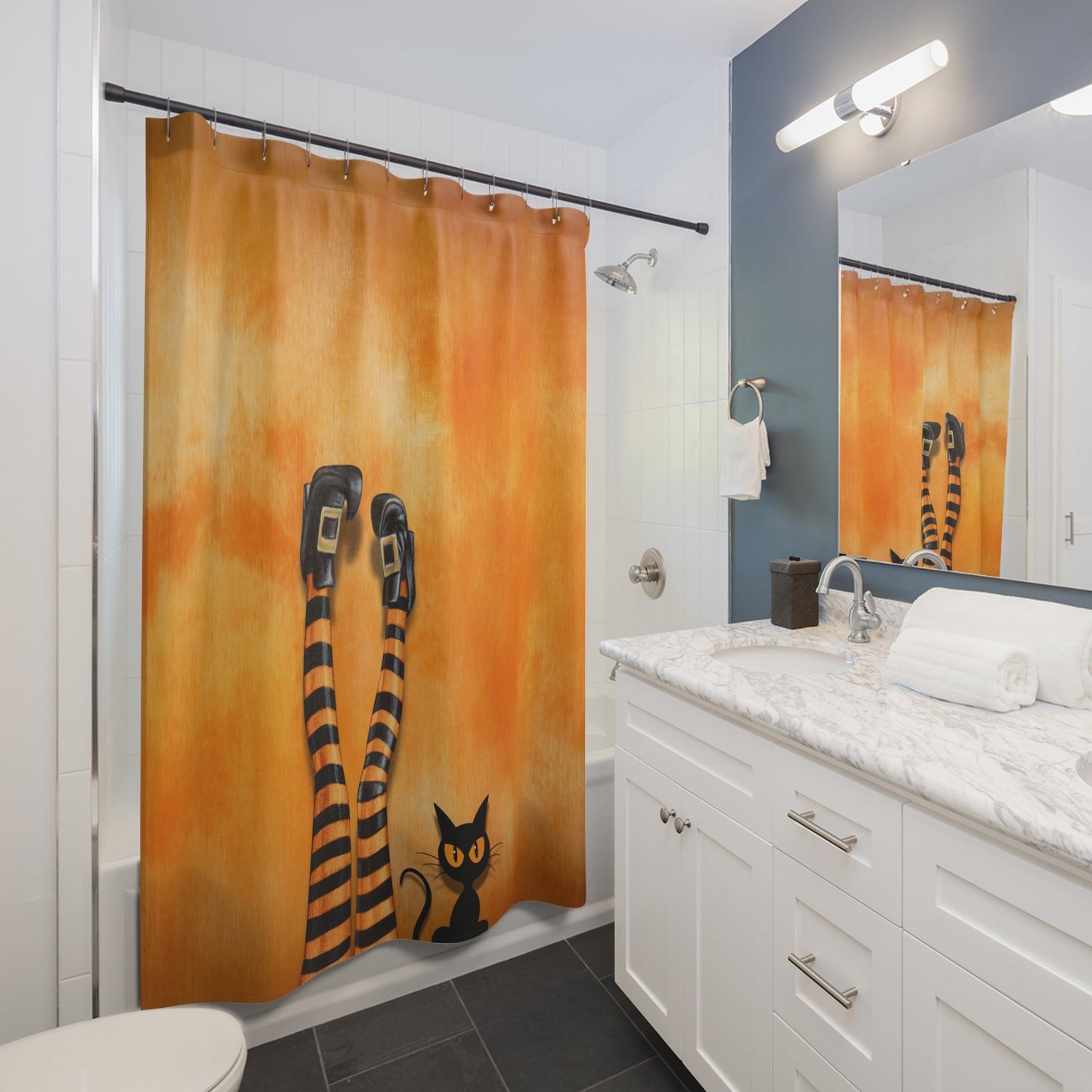 Witchy Cat Lady Legs Shower Curtain