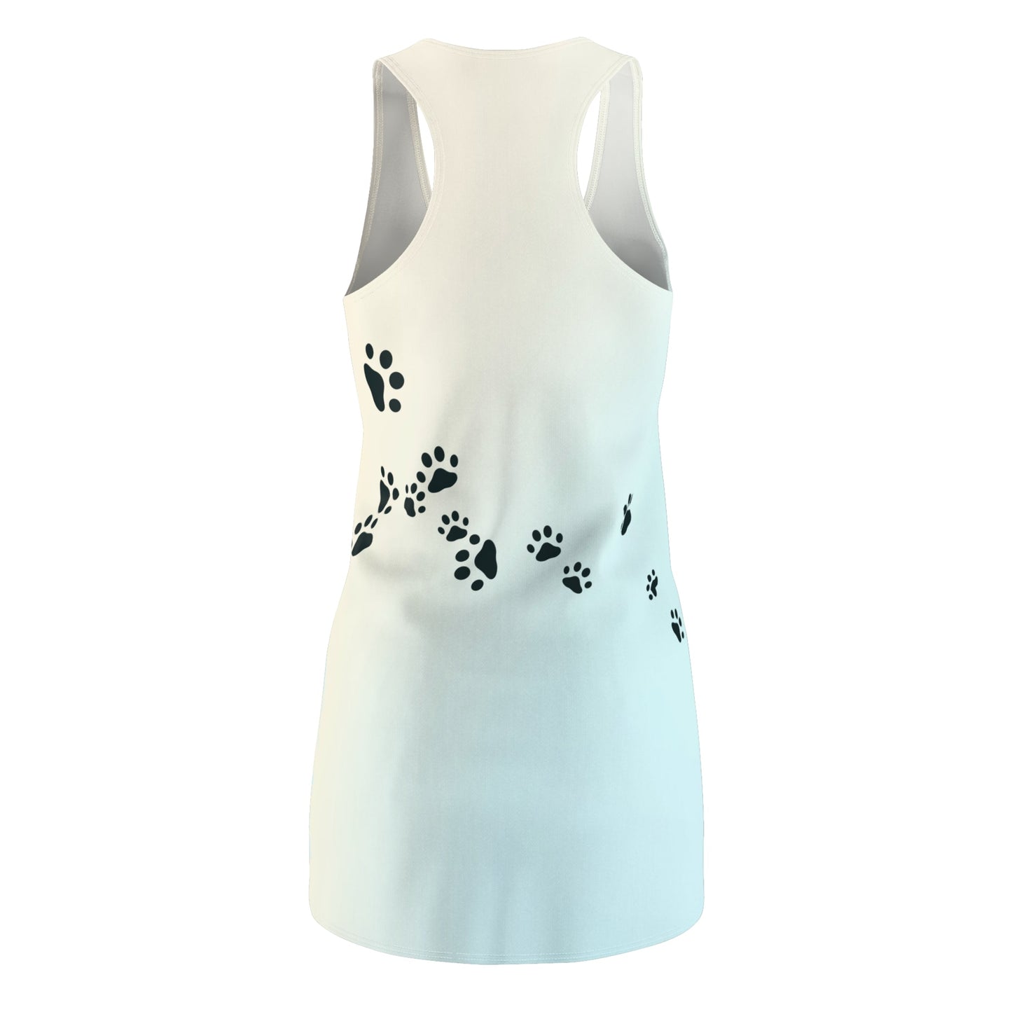 Women's Racerback Dress with Paw Print Design - Casual & Fun Pet Lovers' Apparel