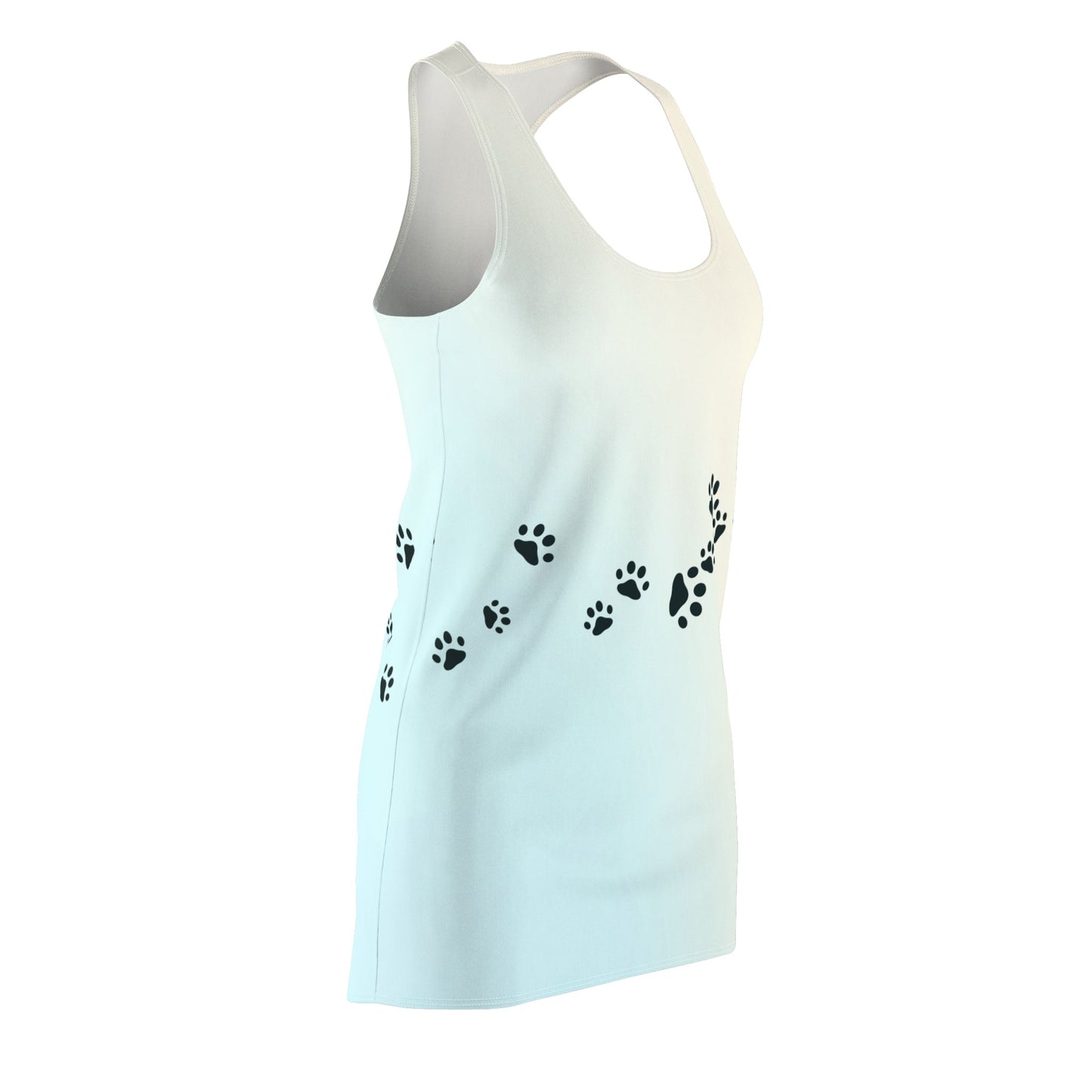 Women's Racerback Dress with Paw Print Design - Casual & Fun Pet Lovers' Apparel