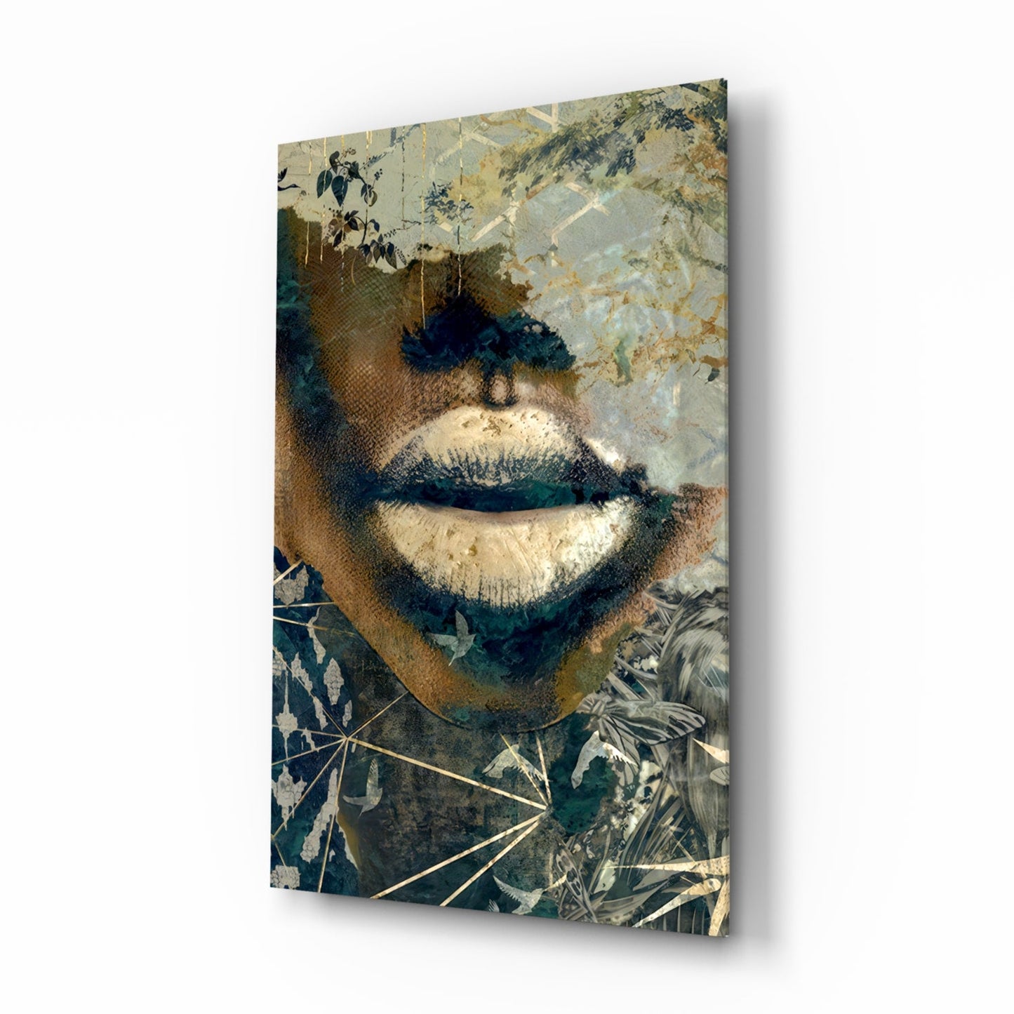 Lips Glass Wall Art