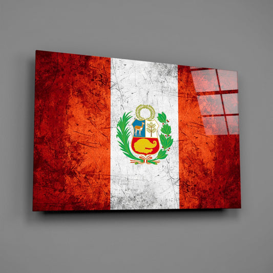 Flag of Peru Glass Wall Art