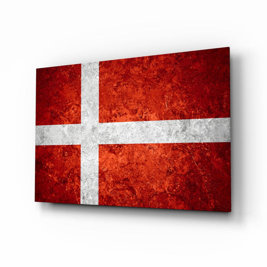 Flag of Denmark Glass Wall Art