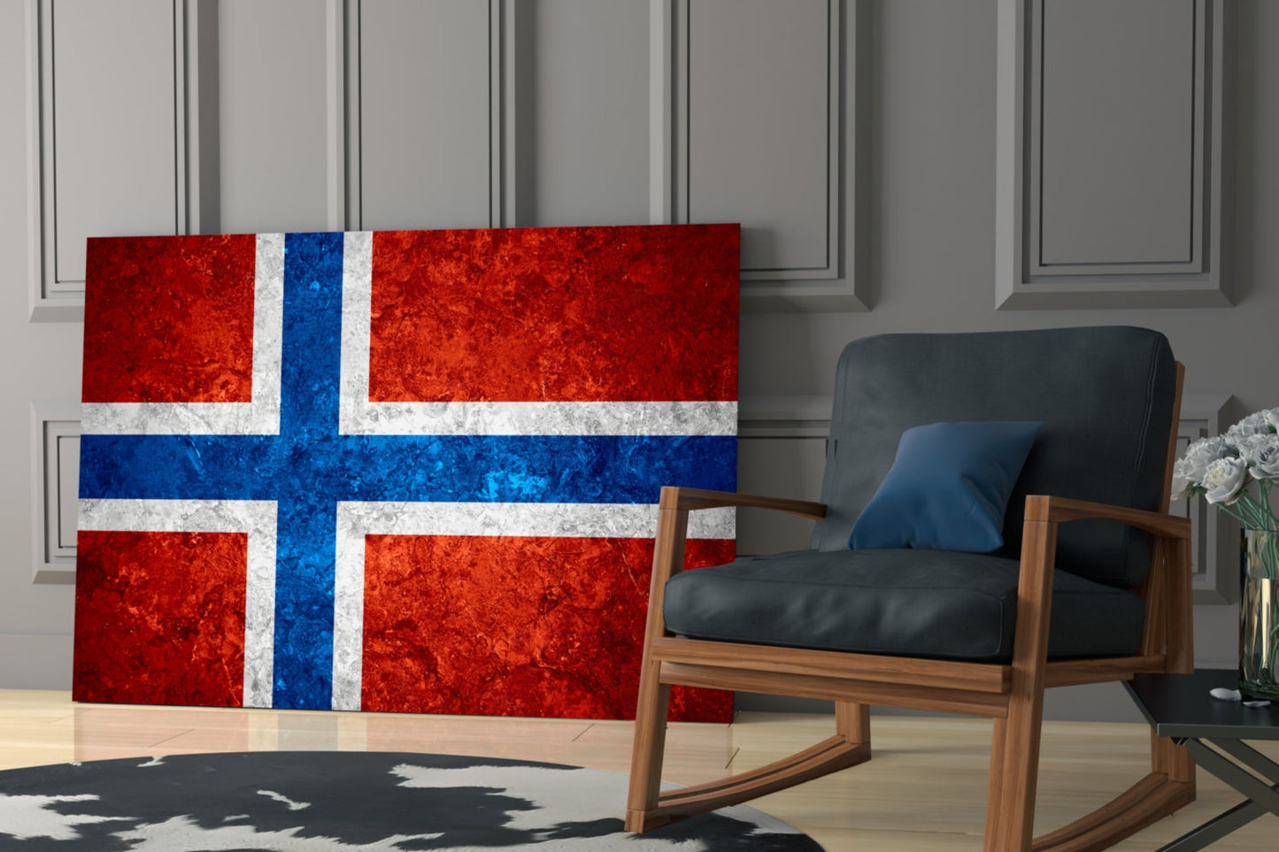 Flag of Norway Glass Wall Art