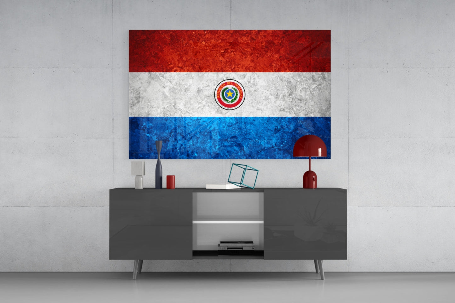 Flag of Paraguay Glass Wall Art