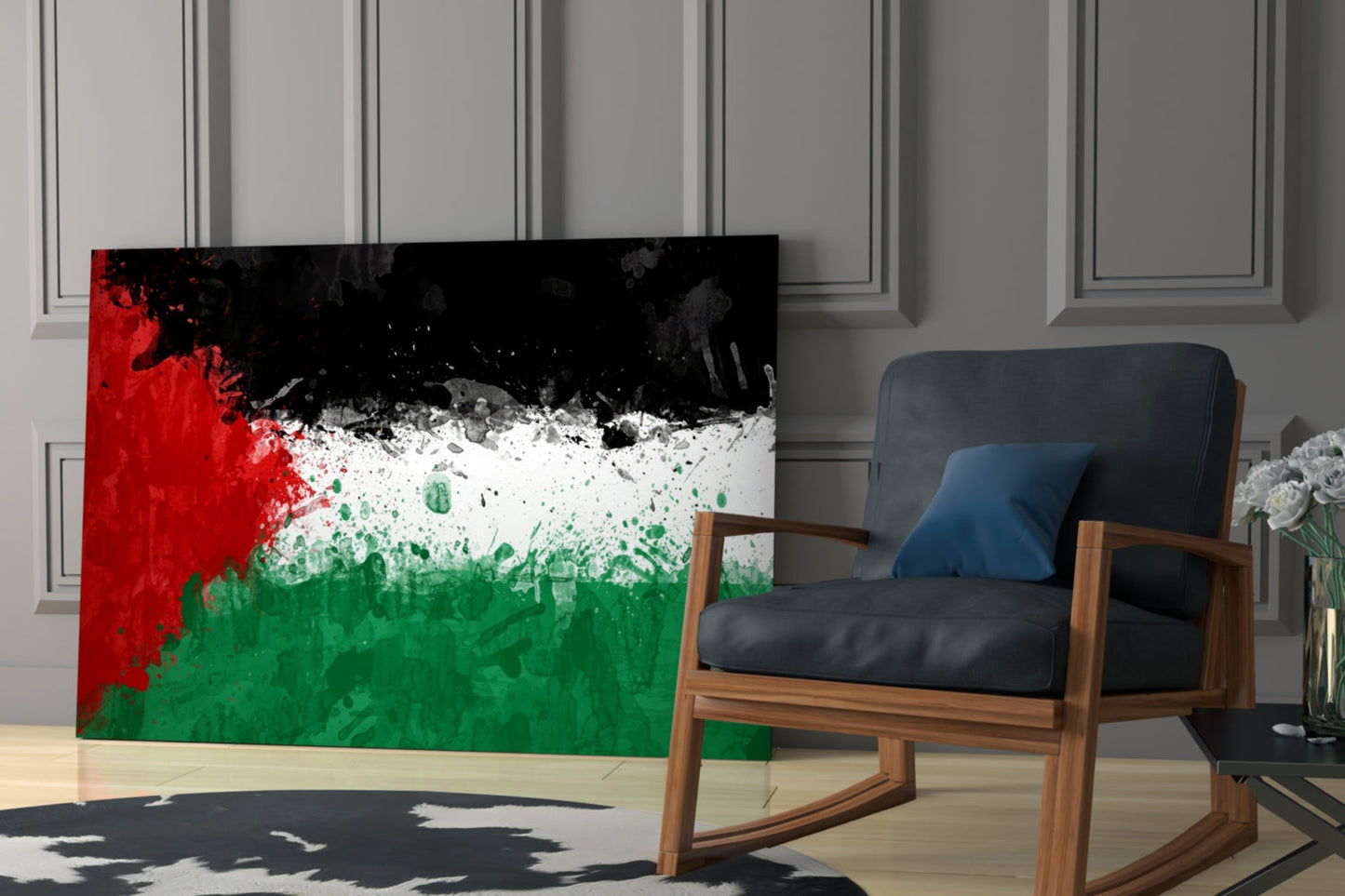 Flag of Palestina Glass Wall Art