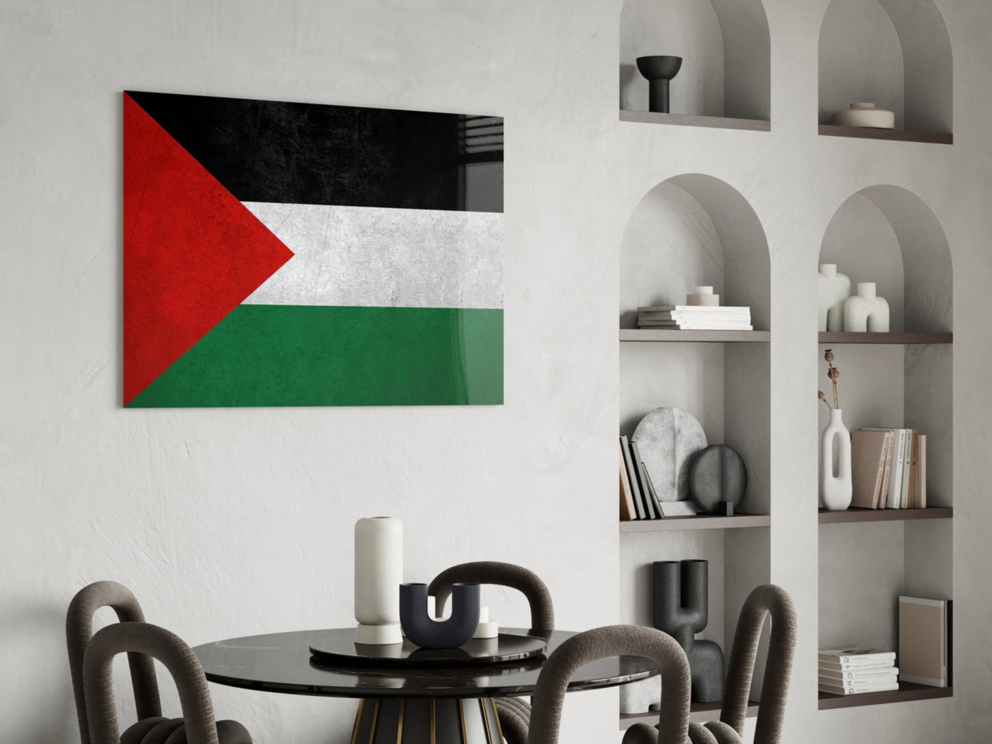 Flag of Palestina Glass Wall Art