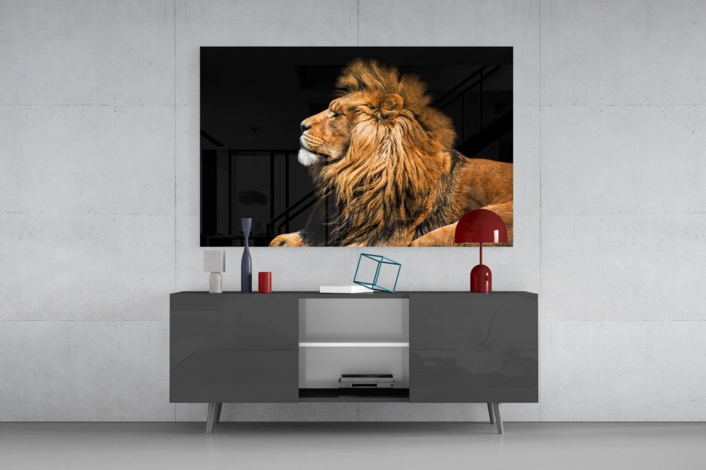 Lion Glass Wall Art