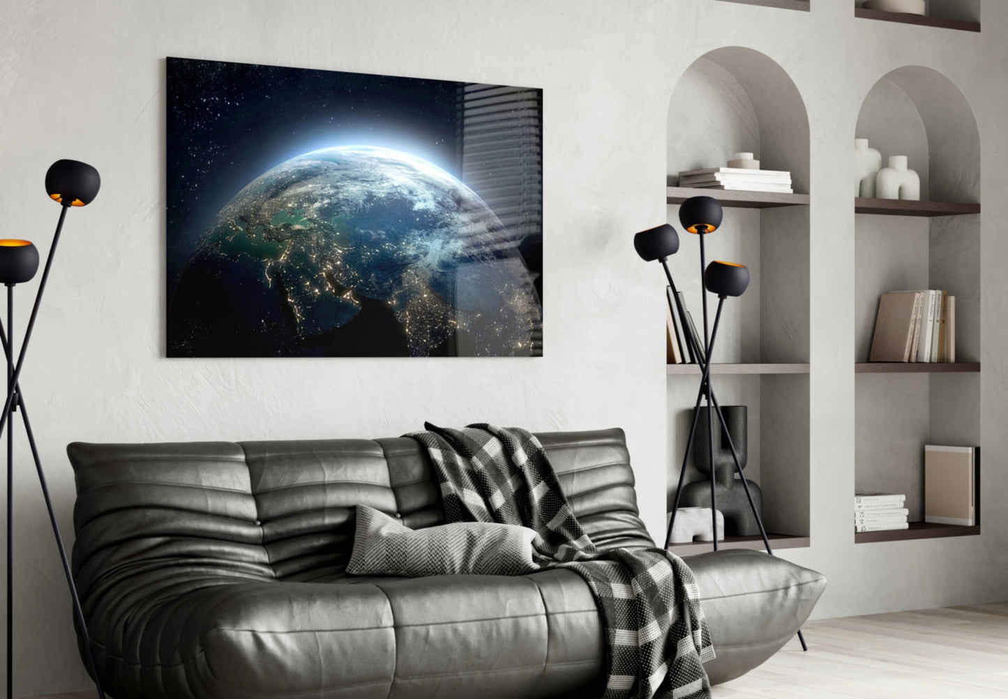 World Glass Wall Art