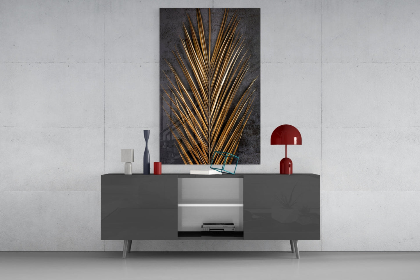 Areca Bunch Glass Wall Art