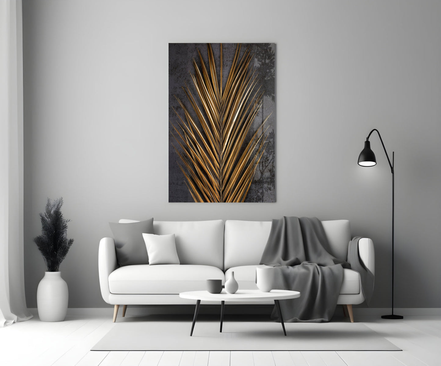 Areca Bunch Glass Wall Art
