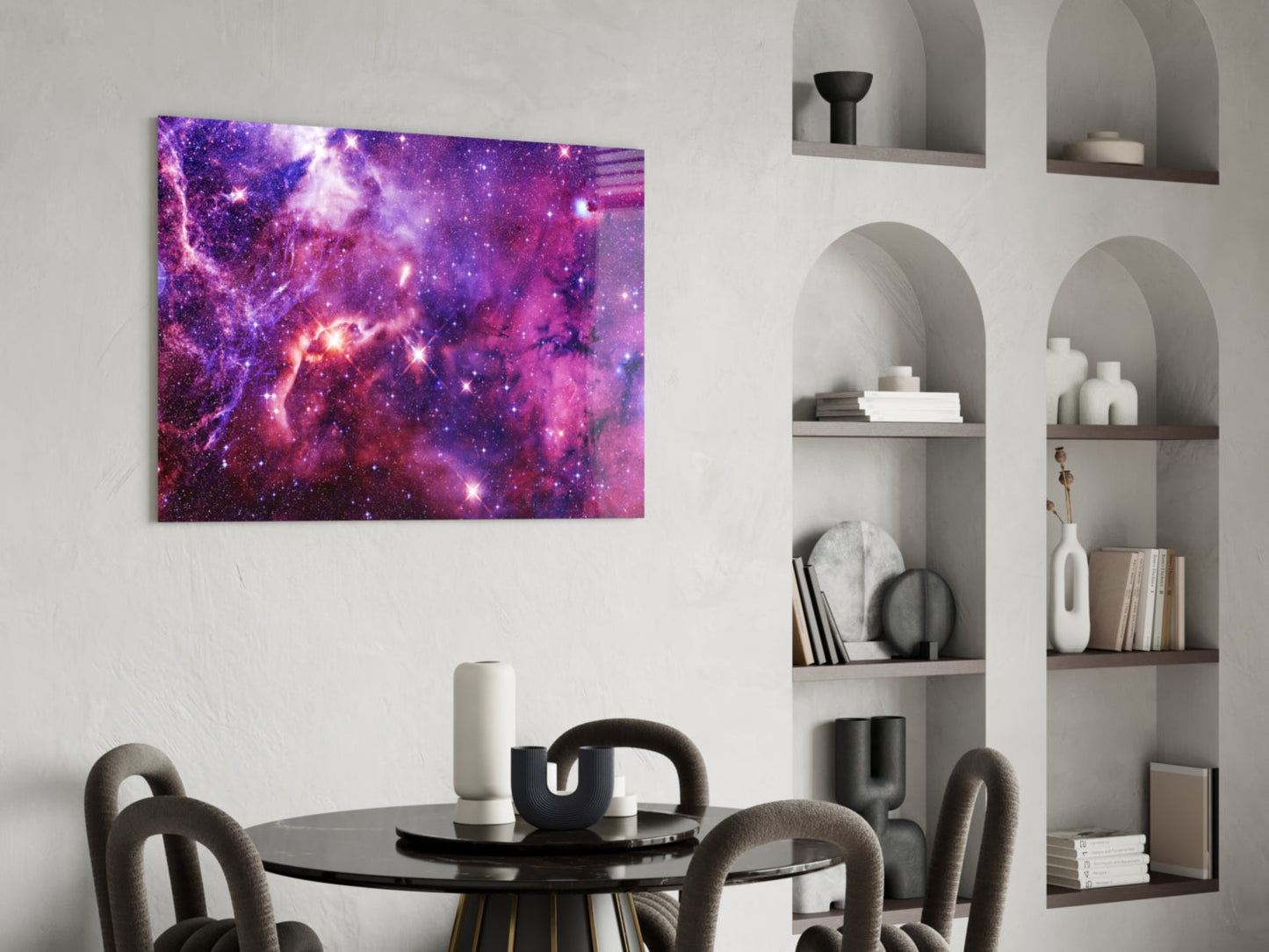 Space Purple Glass Wall Art
