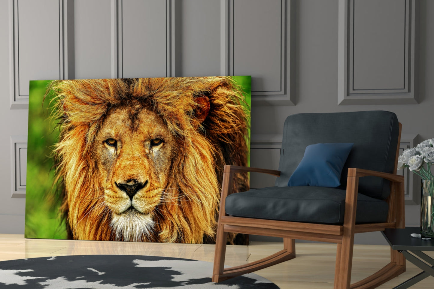 Lion Glass Wall Art