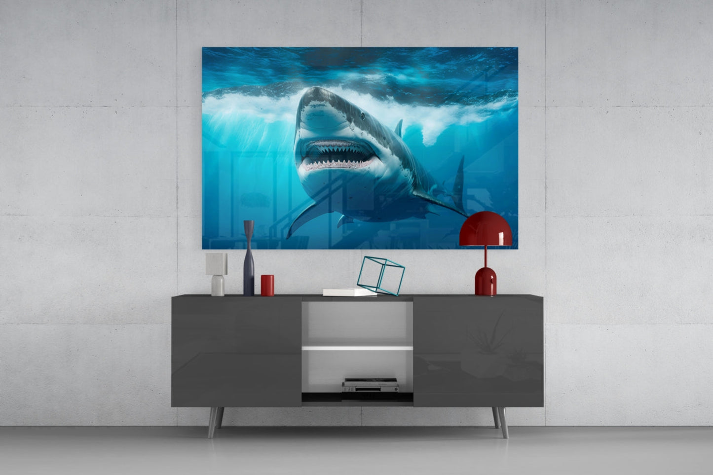 Shark Glass Wall Art