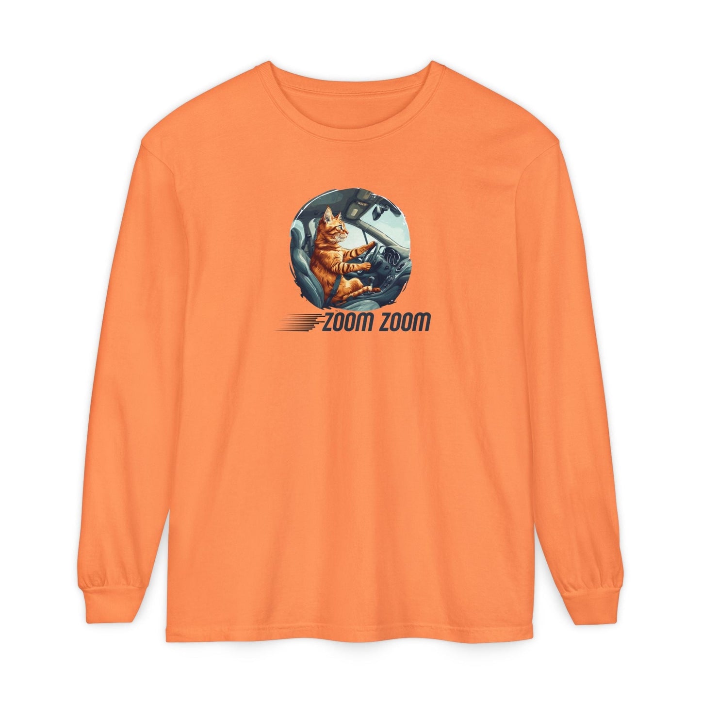 Zoom Zoom Cat Long Sleeve Tee | Funny Driving Cat Shirt
