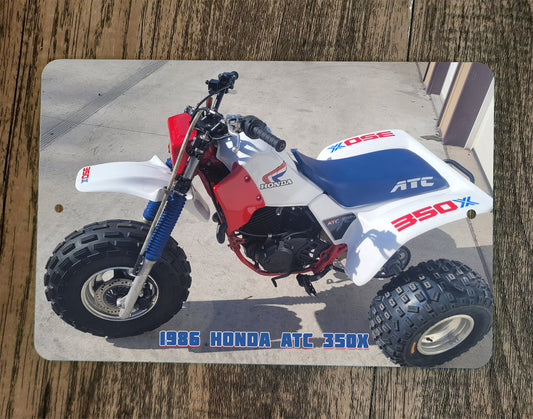 1986 Honda ATC 350x Bike 3 Wheeler ATV 8x12 Metal Wall Sign Poster