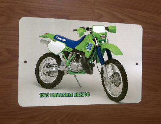 1989 Kawasaki KDX200 Photo 8x12 Metal Wall Sign Poster Dirt Bike Moto Motorcycle