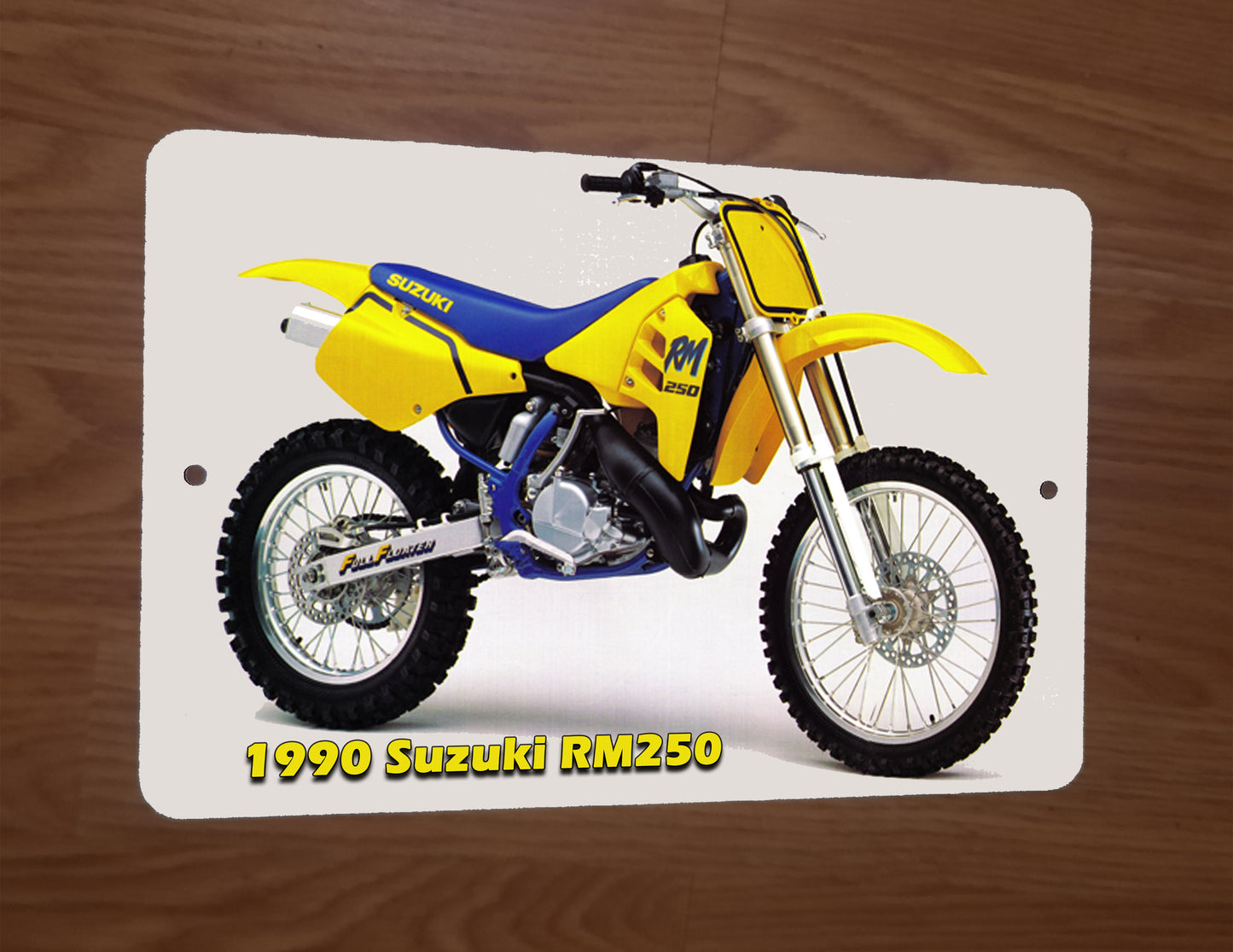 1990 Suzuki RM250 Motocross Motor Cycle Dirt Bike Photo 8x12 Metal Wall Sign Garage Poster
