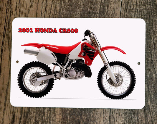 2001 Honda CR500 Dirt Bike Motocross Motorcycle 8x12 Metal Wall Sign Garage Poster