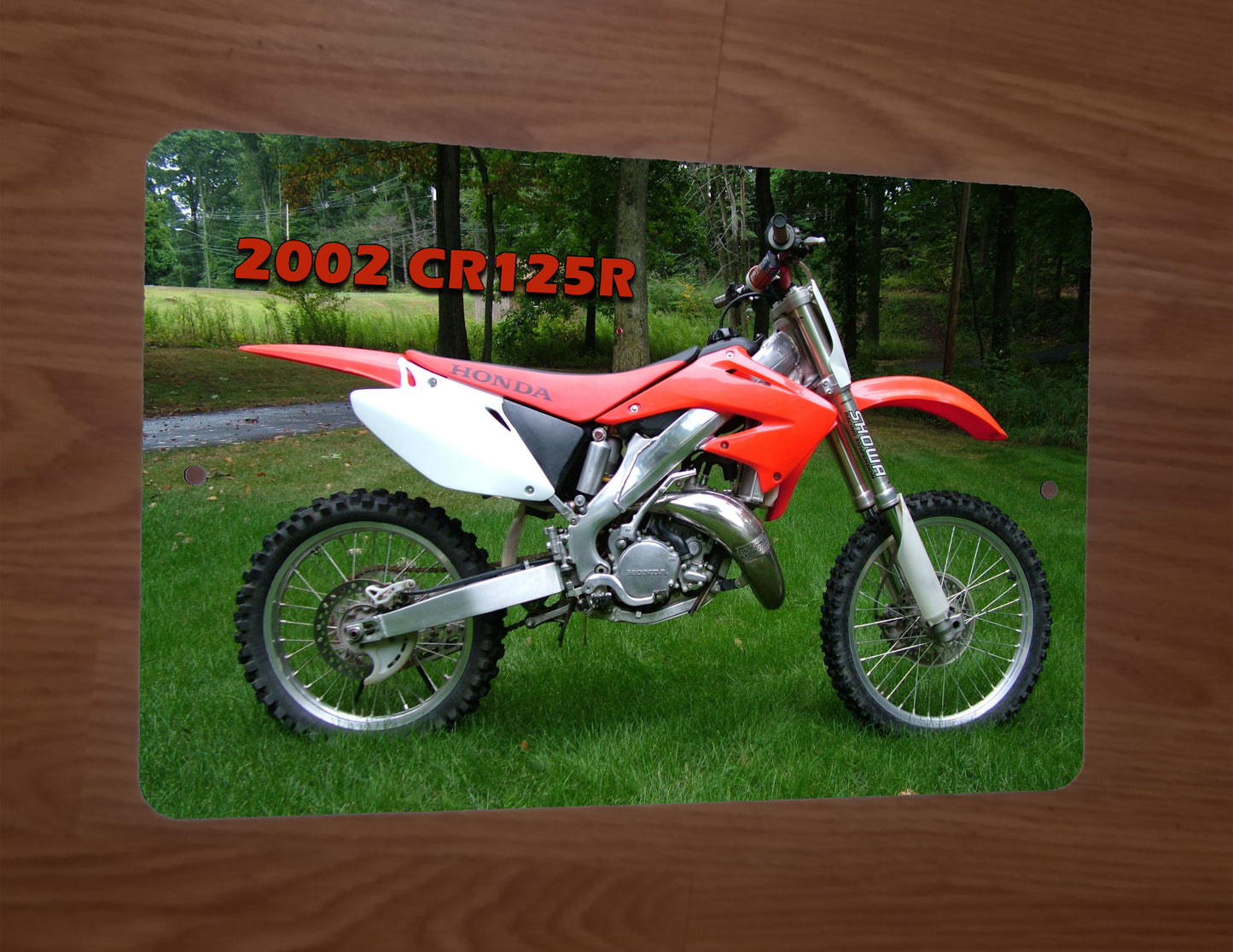 2002 Honda CR125R Dirt Bike Motocross Motorcycle Photo 8x12 Metal Wall Sign Garage Poster