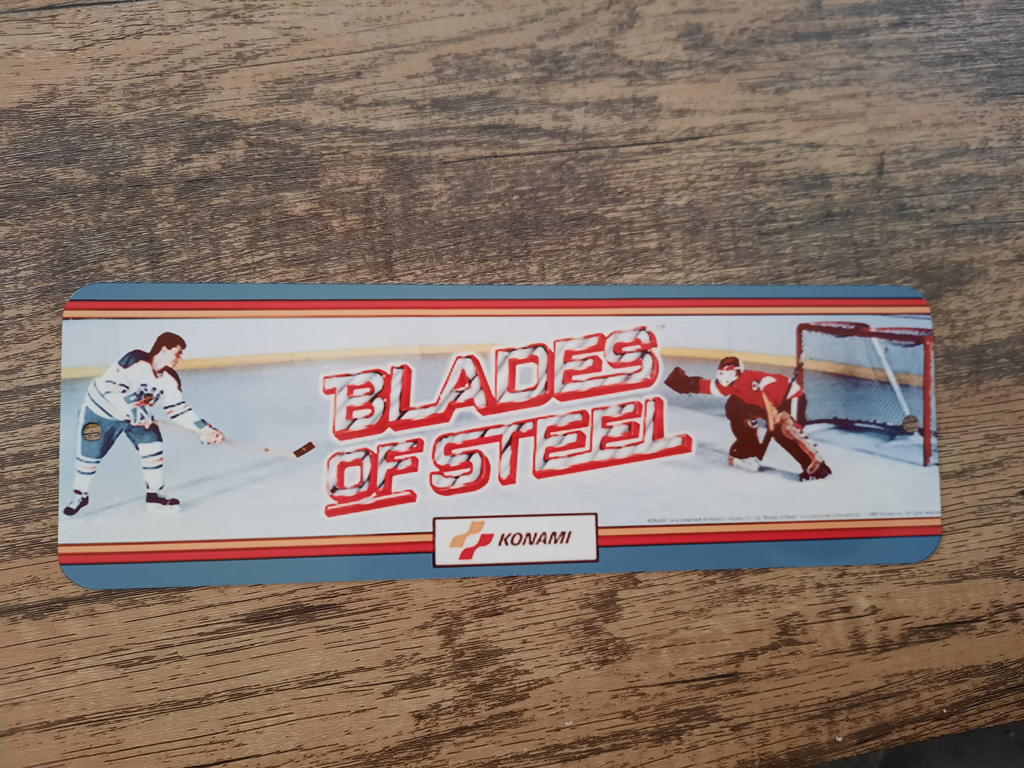 Blades of Steel Classic Arcade Marquee Banner 4x12 Metal Wall Sign Retro 80s